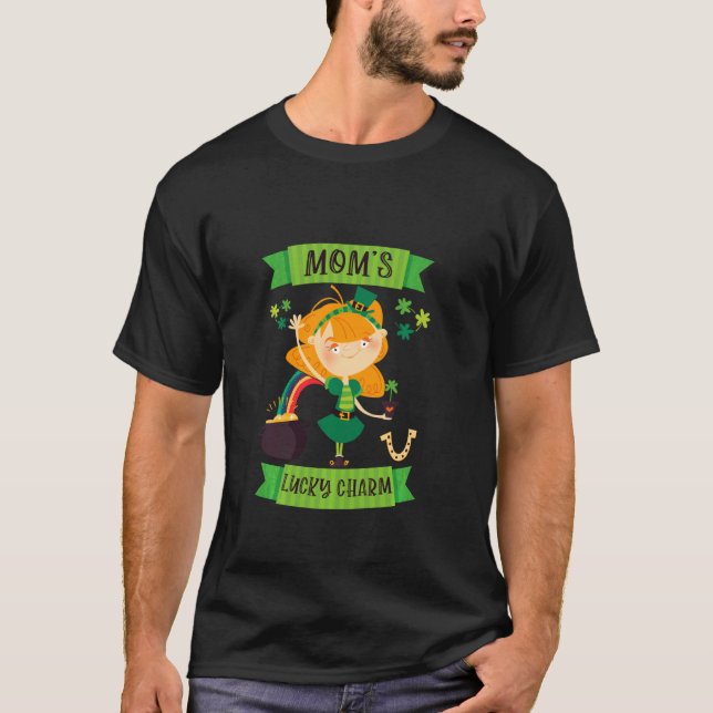 Camiseta Crianças Dias de São Patrícios Garotas Mães Sortud (Frente)