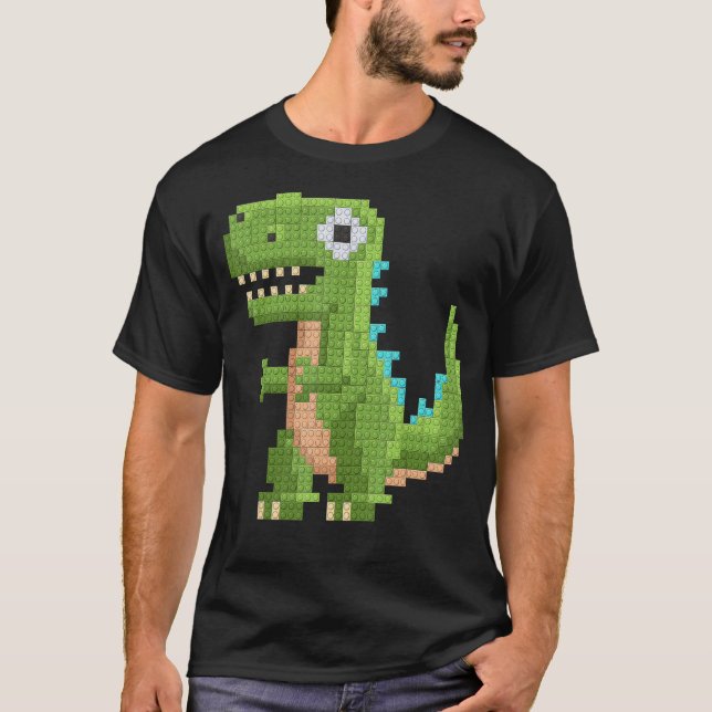 Camiseta Crianças Dinossauras Construtor Mestre do Rex (Frente)