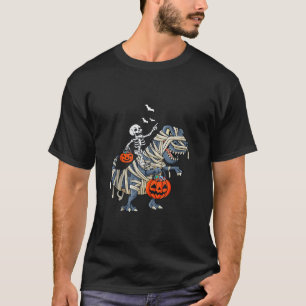 Camiseta Crianças Dinossauras Rex Skeleton Candy Hall