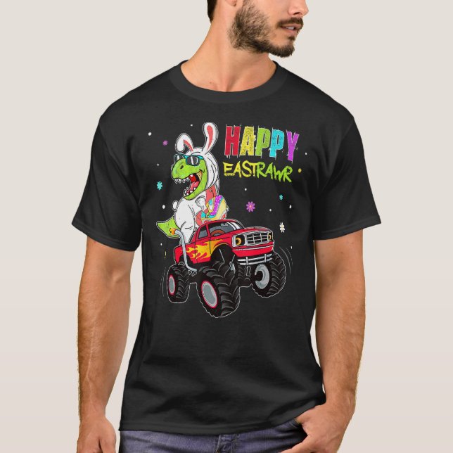 Camiseta Crianças Dinossauras T Rex Monster Hap (Frente)