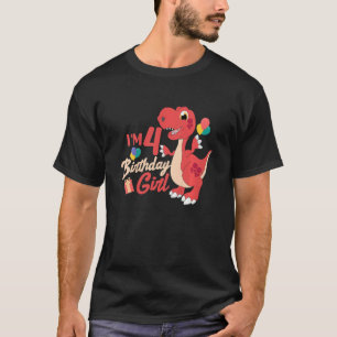 Camiseta Crianças Dinossauro Bonito Dino Eu sou a garota de