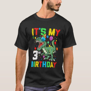 Camiseta Crianças: Dinossauro de 3 anos É meu aniversário d