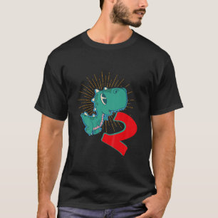 Camiseta Crianças Dinossauro Pequeno Por 2 Anos, Lua, Dinos
