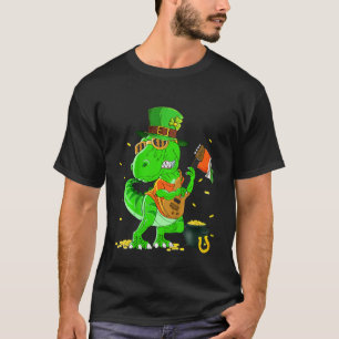 Camiseta Crianças Dinossauro Rua Feliz Pasta no Trex Day Di