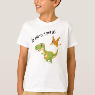 Camiseta Crianças Dinossauro T-Rex Adicionar Nome T-Shirt