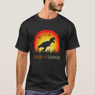 Camiseta Crianças Dinossauro Trex Eu tenho 7 anos Sete Um S