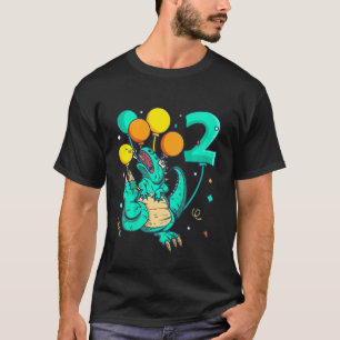 Camiseta Crianças Dinossauro Tyrannosaurus Rex Eu tenho 2 a