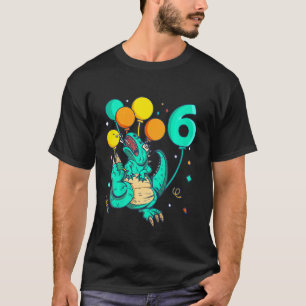 Camiseta Crianças Dinossauro Tyrannosaurus Rex Eu tenho 6 a