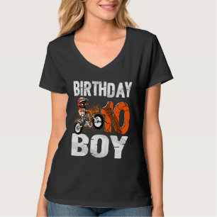 Camiseta Crianças Dirigem Cavaleiro 10 anos Motocross 10th