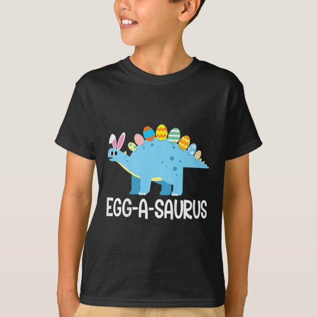 Camiseta Crianças Diversão Eggasaurus Dinossaur Easter Ount (Frente)