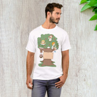 Crianças divertidas jogando na árvore da maçã
