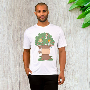 Camiseta Crianças divertidas jogando na árvore da maçã