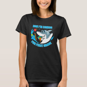 Camiseta Crianças do 1º ano escolar para o tubarão da rua