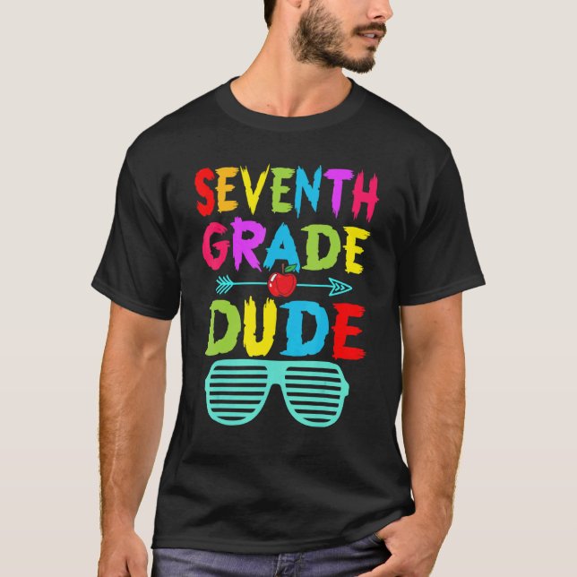 Camiseta Crianças do 7 Grau Dude Cute do 7º ano (Frente)