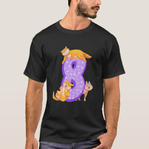 Camiseta Crianças do 8º Aniversário Pupa Gato-de-Aniversári