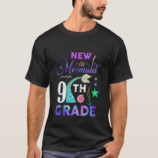 Camiseta Crianças do 9º ano Sereia Meninas Cute Princesa Ni (Frente)