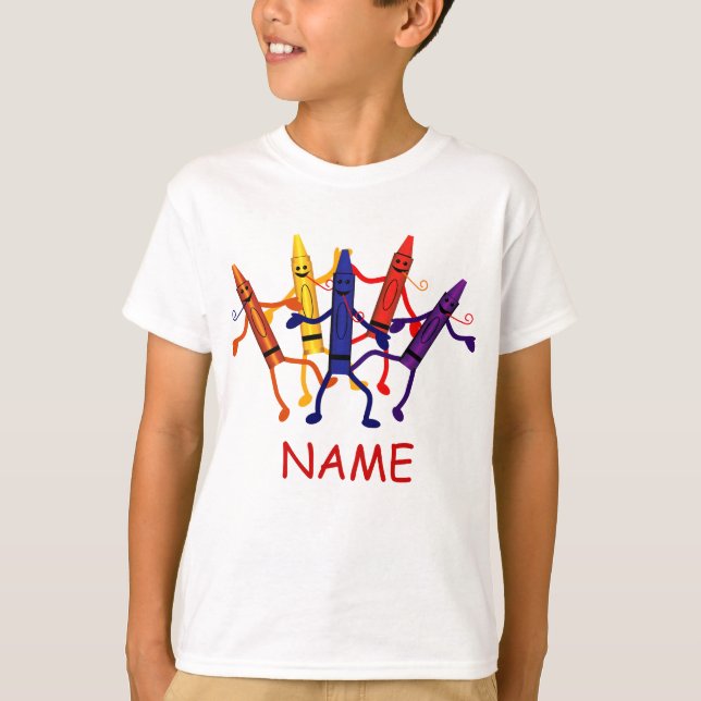 Camiseta Crianças do Crayon Nome T-Shirt (Frente)