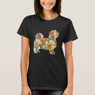 Camiseta Crianças do Dia da Páscoa do Cão Maltês de Páscoa