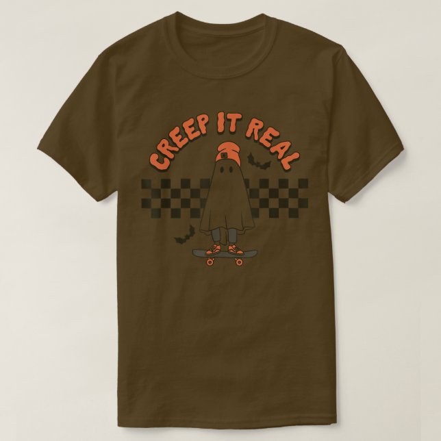 Camiseta Crianças do Halloween Ghost Skateboard S (Frente do Design)