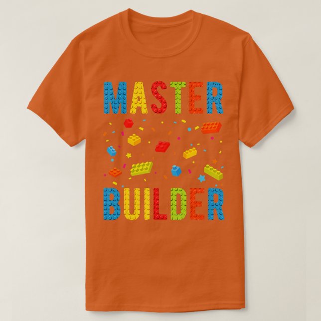Camiseta Crianças do Master Builder Construindo blocos cons (Frente do Design)