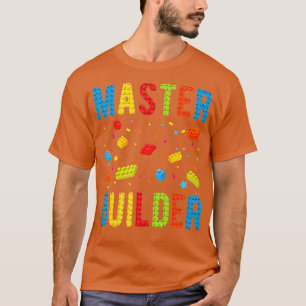 Camiseta Crianças do Master Builder Construindo blocos cons