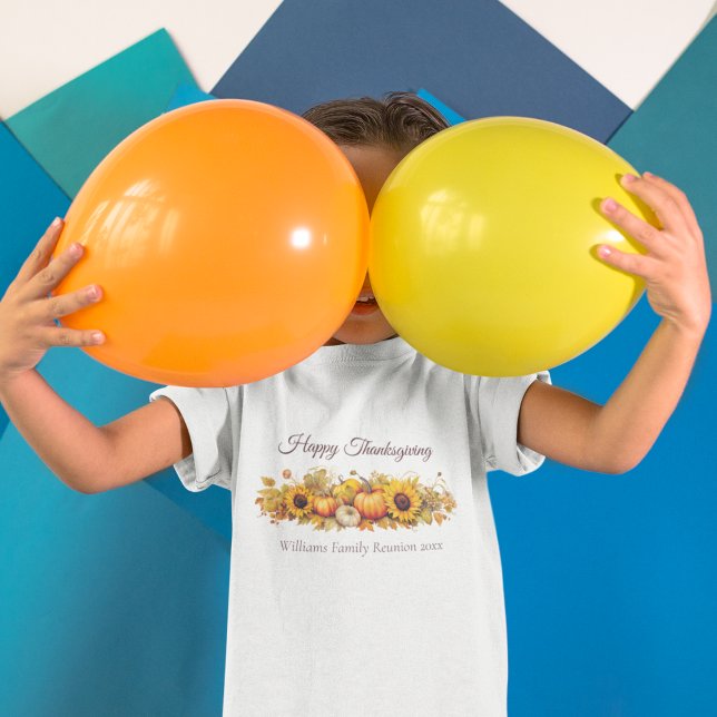 Camiseta Crianças do Partido da Pumpkin no Dia de Ação de G (Criador carregado)