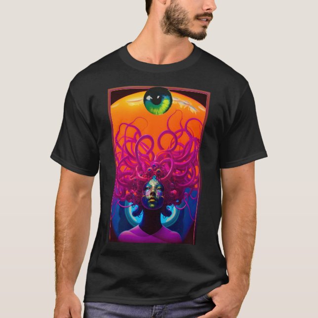 Camiseta Crianças do Surrealismo de Medusa Ken Gage (Frente)
