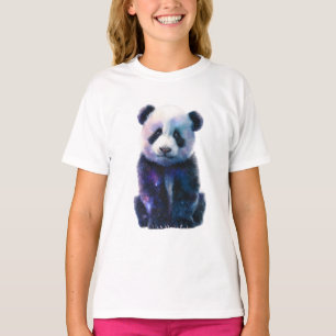Camiseta Crianças do Ursinho Panda Espacial Galáctico