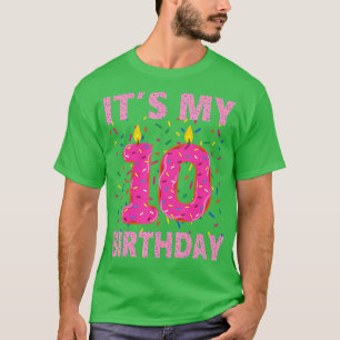 Camiseta Crianças Doce rosquinha É Meu 10º Aniversário, 10
