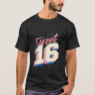 Camiseta Crianças Doce Sessenta, 16ª Festa de aniversário P