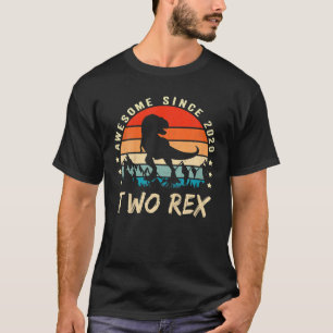 Camiseta Crianças Dois segundos aniversários Rex Presentes