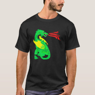 Camiseta Crianças Dragões Mágicos de Fogo Dragões Cute Meni