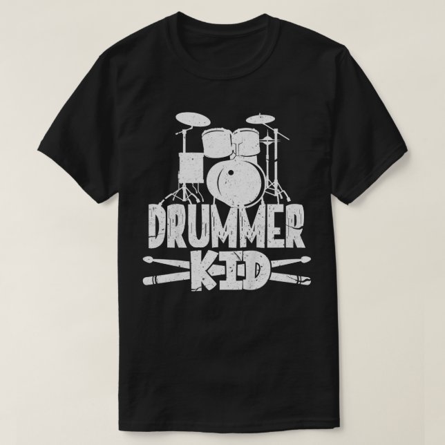 Camiseta Crianças Drummer Crianças Engraçado Tambor de Arre (Frente do Design)