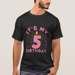 Camiseta Crianças É a minha 5 de Aniversário Rosquinha d