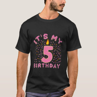 Camiseta Crianças É a minha 5 de Aniversário Rosquinha de 5