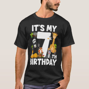 Camiseta Crianças É a minha 7 Aniversário Selva Safari 7 an