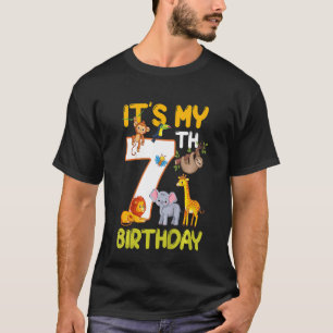 Camiseta Crianças É a minha 7 Aniversário Selva Safari 7 an