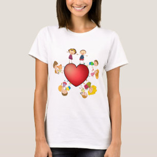 Camiseta Crianças e coração