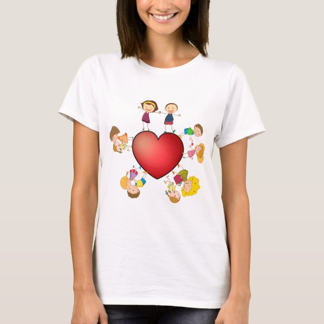 Camiseta Crianças e coração (Frente)
