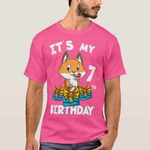 Camiseta Crianças É Meu 7 Aniversário De Sete Anos Vulpine