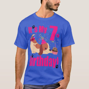 Camiseta Crianças, é meu amante de cachorros de 7 aniversár