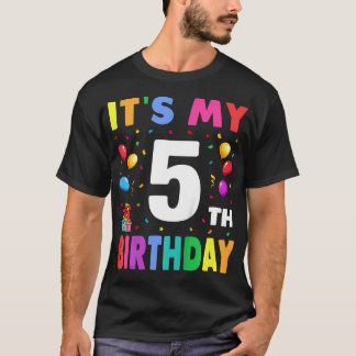 Camiseta Crianças É Meu Aniversário 5 5 Cinco Felizes Anive