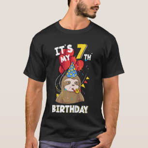 Camiseta Crianças É Meu Aniversário 7 de 7 Anos De Idade