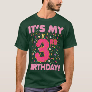 Camiseta Crianças, é meu aniversário de 3 anos Doce Bonbons