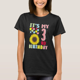 Camiseta Crianças É meu aniversário de 3 anos Sunflower, 3