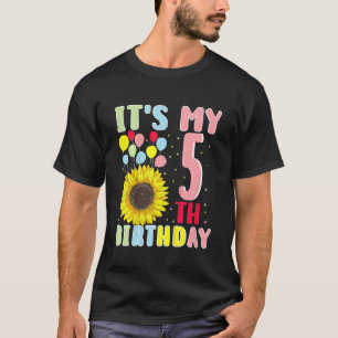 Camiseta Crianças É meu aniversário de 5, Sunflower, 5 anos