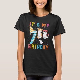 Camiseta Crianças É meu aniversário de 7 para os 7 anos