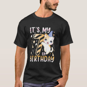 Camiseta Crianças É meu aniversário de 7 para os 7 anos