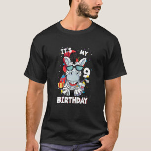 Camiseta Crianças é meu aniversário de 9 anos, aniversário