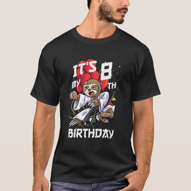 Camiseta Crianças é meu oitavo aniversário, oito anos, Slot (Frente)